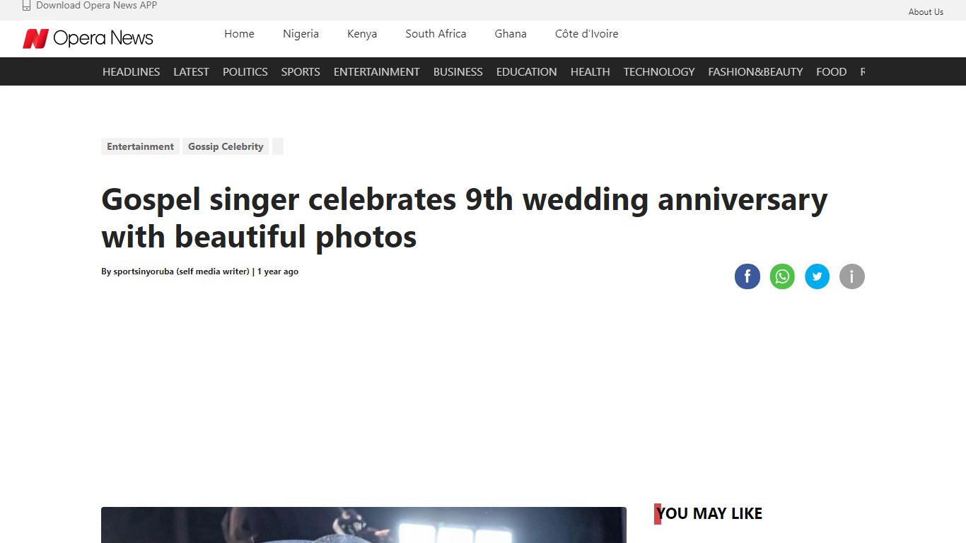 Gospel singer celebrates 9th wedding anniversary with beautiful photos ...